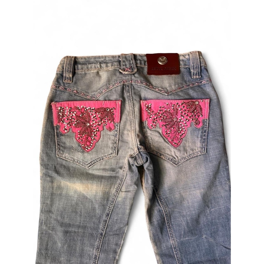 Vintage Jeans Antik Denim Western Bratz Pink Rhinestone McBling Y2K 2000s Diva
